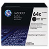 CC364XD (HP 64X) High-Yield Toner Cartridge, 24,000 Page Yield, 2/Box, Black