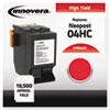 04HC Compatible, Remanufactured, ISINK4HC, High-Yield Ink, 19500 Page-Yield, Red