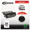 64415X Compatible, Remanufactured, 64415XA (T644) Toner, 32000 Yield, Black
