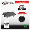 TN570 Compatible, Remanufactured, TN570 Laser Toner, 6700 Page-Yield, Black
