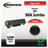 B436J Compatible, Remanufactured, CB436A(J) (36A) Laser Toner, 3000 Yield, Black