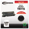 TN115BK Compatible, Remanufactured, TN115BK (TN115) Toner, 5000 Yield, Black