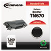 TN670 Compatible, Remanufactured, TN670 Laser Toner, 7500 Page-Yield, Black