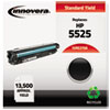 Compatible Remanufactured CE270A (5525) Toner, 13500 Page-Yield, Black
