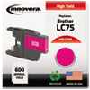 Compatible Remanufactured High-Yield LC75M Ink, 600 Page-Yield, Magenta