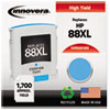 9391AN Compatible, Remanufactured, C9391AN (88XL) Ink, 1700 Page-Yield, Cyan