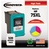 H75XLCL Compatible, Remanufactured, CB338WN (75XL) Ink, 520 Yield, Tri-Color
