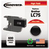 Compatible Remanufactured High-Yield LC75B Ink, 600 Page-Yield, Black