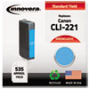 CNCLI221C Compatible, Remanufactured, 2947B001 (CLI221) Ink, 535 Yield, Cyan