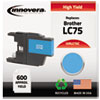 Compatible Remanufactured High-Yield LC75C Ink, 600 Page-Yield, Cyan