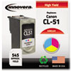 CL51 Compatible, Remanufactured, 0618B002 (CL51) Ink, 545 Yield, Tri-Color
