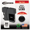 LC65BK Compatible, Remanufactured, LC65BK (LC65) Ink, 900 Page-Yield, Black