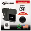 LC61BK Compatible, Remanufactured, LC61BK Ink, 450  Page-Yield, Black