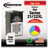 D22CXL Compatible, Reman, 330-5266,(21XL/22XL),High-Yld Ink,340 Pg-Yld,Tri-Color