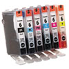 4705A018 (BCI-6) Ink, 370 Page-Yield, 6/Pack, Assorted
