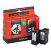 18C0532 (32, 33) Ink, 390 Page-Yield, 2/Pack, Black; Tri-Color