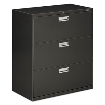 600 Series Three Drawer Lateral File 36w X 19 1 4d Charcoal Wb Mason