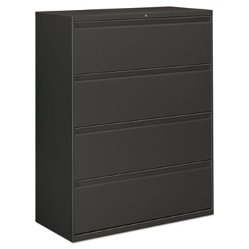 Four Drawer Lateral File Cabinet 42w X 18d X 52 5h Charcoal Wb Mason