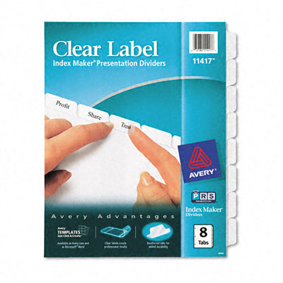 Clear Label Printer on Avery   Index Maker   Clear Label Dividers   Select Office Products