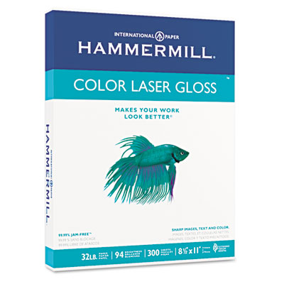Laser Gloss Paper on Hammermill Color Laser Gloss Paper  94 Brightness  32lb  Letter  White
