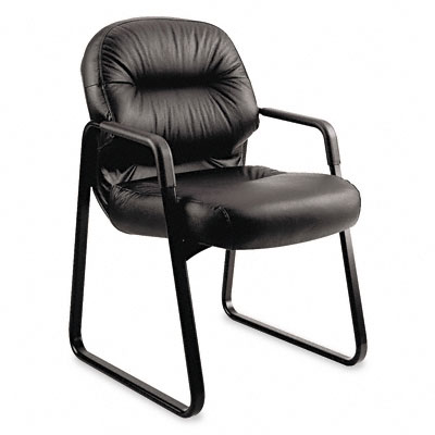 Office Chair Pillow on Leather 2090 Pillow Soft Series Guest Arm Chair  Black   Hon2093sr11t