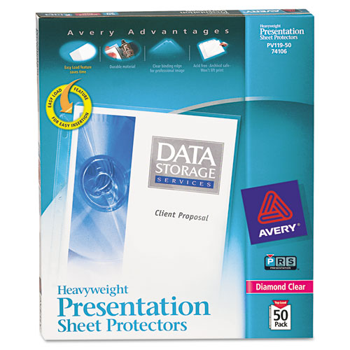 Avery Diamond Clear Heavyweight Sheet Protectors, Acid-free, 50 Bx - Wb 