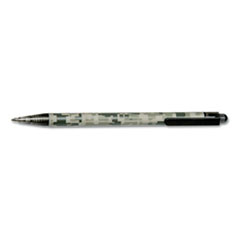 SKILCRAFT ACU-500 Ballpoint Pen, Retractable, Medium 1 mm, Black Ink, Camouflage Barrel, Dozen