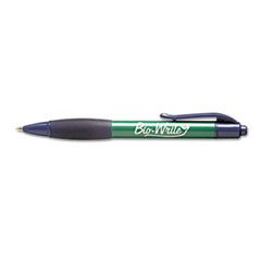 SKILCRAFT Bio-Write Ballpoint Pen, Retractable, Medium 1 mm, Blue Ink, Green Barrel, Dozen