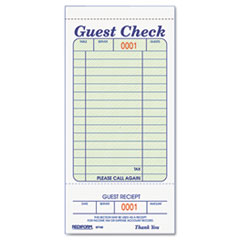 Rediform® FORM GUEST CHECK BOOK WH Guest Check Book, 3 3-8 X 6 1-2, Tear-Off At Bottom, 50-book