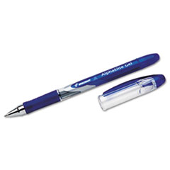 SKILCRAFT AlphaElite Gel Pen, Stick, Medium 0.7 mm, Blue Ink, Blue/Clear Barrel, Dozen