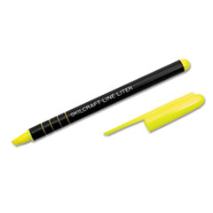 SKILCRAFT Line Liter Highlighter, Fluorescent Yellow Ink, Chisel Tip, Black/Yellow Barrel, Dozen