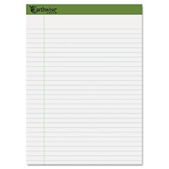 Earthwise By Ampad Recycled Writing Pad, Wide/legal Rule, Politex Sand Headband, 40 White 8.5 X 11.75 Sheets, 4/pack