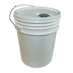 Utility Bucket with Lid, 5 gal, Polyethylene, White, 11.25