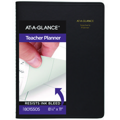 Undated Teacher's Planner, Weekly, Two-Page Spread (nine Classes), 10.88 X 8.25, Black Cover