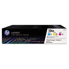 HP 126a, (cf341a) 3-Pack Cyan/magenta/yellow Original Laserjet Toner Cartridges