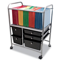 Letter/Legal File Cart with Five Storage Drawers, Metal, 5 Drawers, 21.63