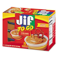 Jif To Go® FOOD PEANUT BTR JIF TO GO Spreads, Creamy Peanut Butter, 1.5 Oz Cup, 8-box