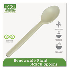 Eco-Products® SPOON 7" ECO MED WGHT CRE PLANT STARCH SPOON - 7", 50-PACK