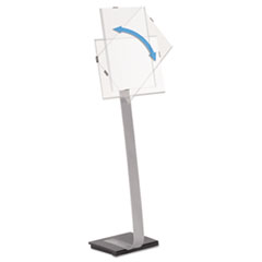 Info Sign Duo Floor Stand, Tabloid-Size Inserts, 15 X 50, Clear