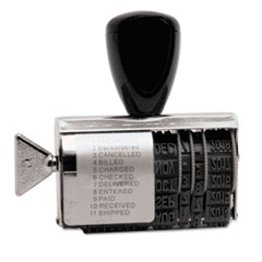 Rubber 11-Message Dial-A-Phrase Date Stamp, Conventional, 2