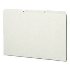 Recycled Blank Top Tab File Guides, 1/3-Cut Top Tab, Blank, 8.5 X 14, Green, 50/box