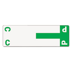 Alphaz Color-Coded First Letter Combo Alpha Labels, C/p, 1.16 X 3.63, Dark Green/white, 5/sheet, 20 Sheets/pack