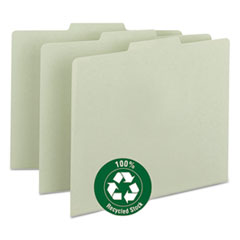 Recycled Blank Top Tab File Guides, 1/3-Cut Top Tab, Blank, 8.5 X 11, Green, 100/box