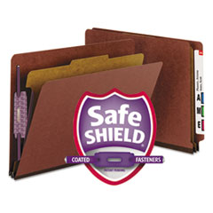 End Tab Pressboard Classification Folders, Four SafeSHIELD Fasteners, 2