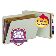 End Tab Pressboard Classification Folders, Six SafeSHIELD Fasteners, 2