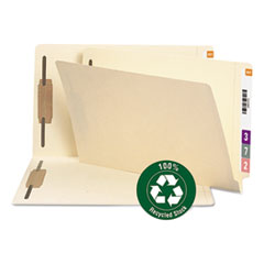 Recycled Manila End Tab Fastener Folders, 0.75