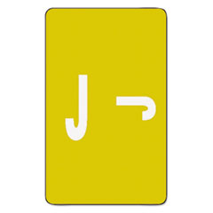 Alphaz Color-Coded Second Letter Alphabetical Labels, J, 1 X 1.63, Yellow, 10/sheet, 10 Sheets/pack