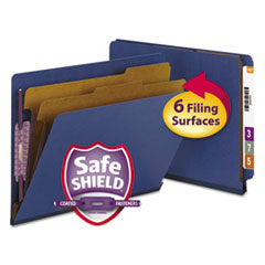 End Tab Pressboard Classification Folders, Six SafeSHIELD Fasteners, 2