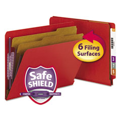 End Tab Pressboard Classification Folders, Six SafeSHIELD Fasteners, 2