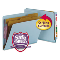 End Tab Pressboard Classification Folders, Six SafeSHIELD Fasteners, 2